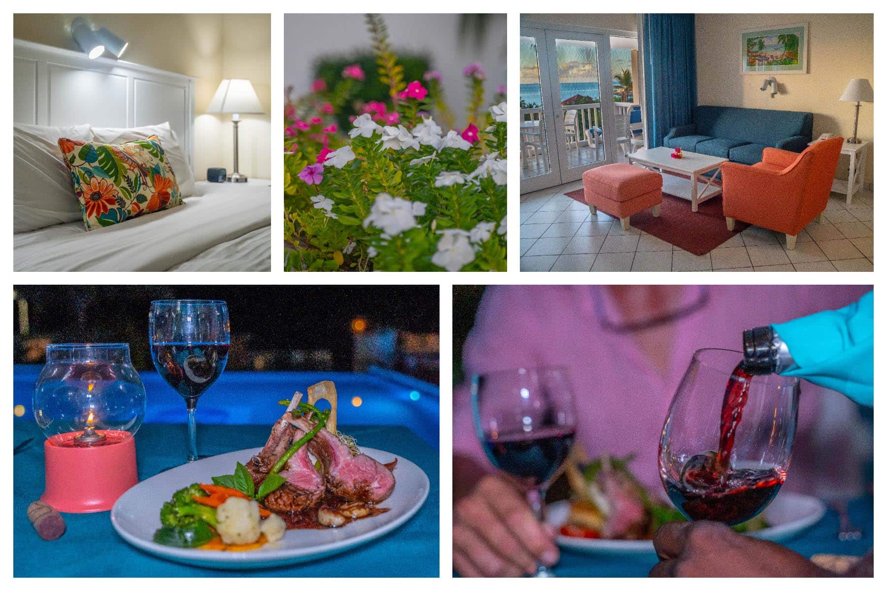 La Vista Resort Rooms & Amenities - Colorful, flowers, cozy rooms with kitchenette. Restaurant, Pool and Activity desk available. 