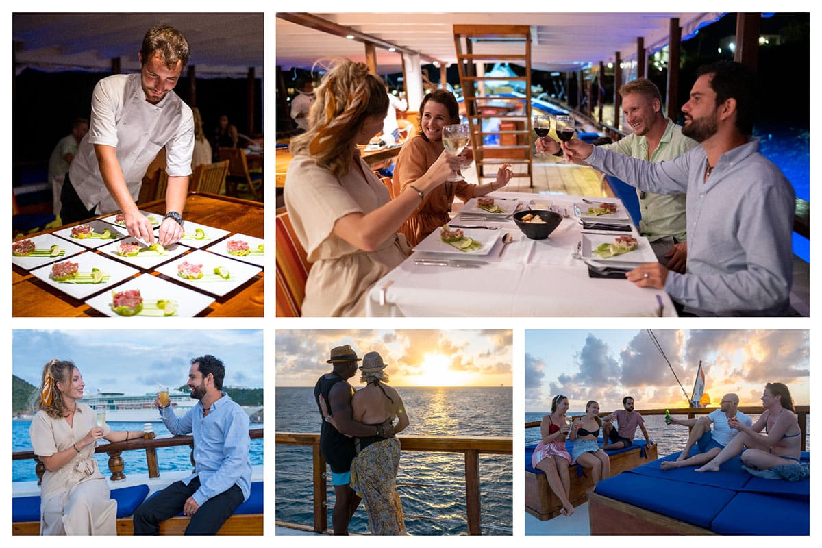 Spirit of St. Maarten - Dinner Cruise, 4-Course, Steak, Shrimp, Fish, Wine, Cocktails, Ship, Sail into the night