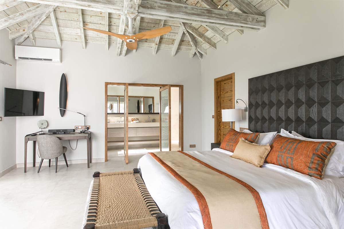 Villa Avanti Bedroom 3, Terres Basses, St. Martin – king bed with en-suite bathroom
