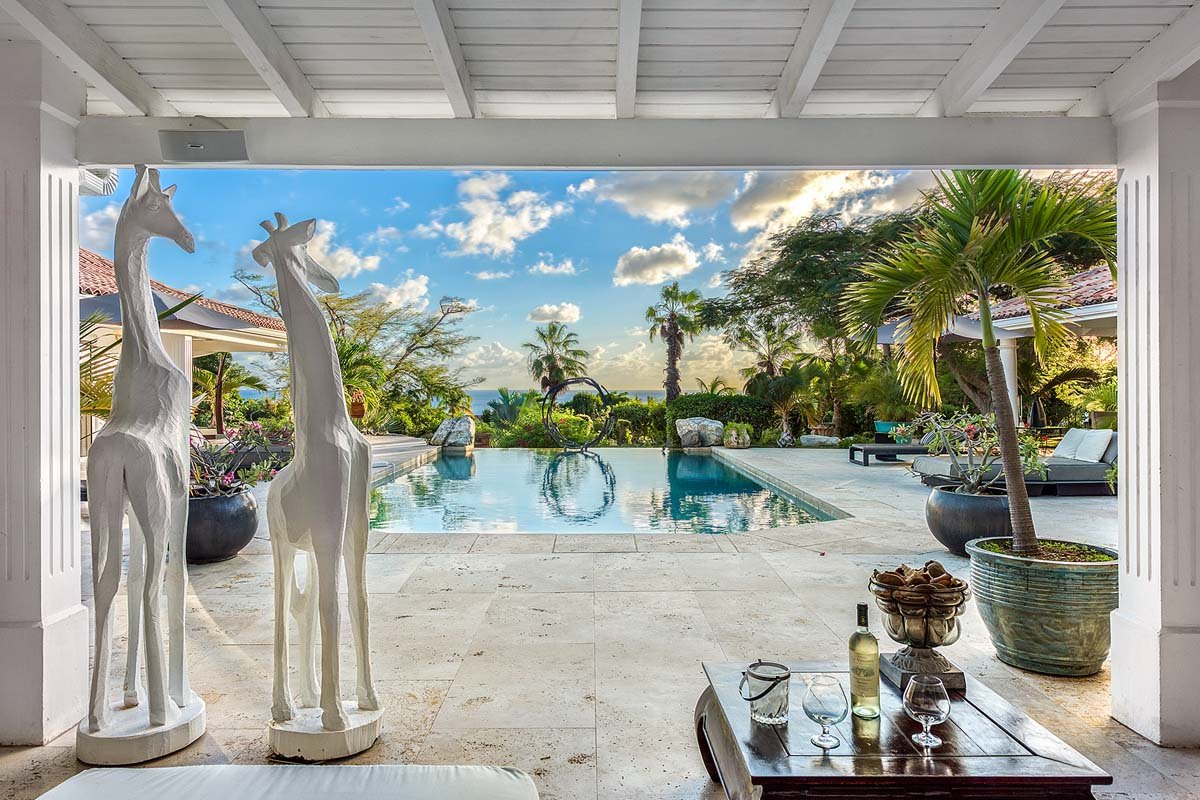 Private villa pool at La Pinta in Terres Basses, St. Maarten