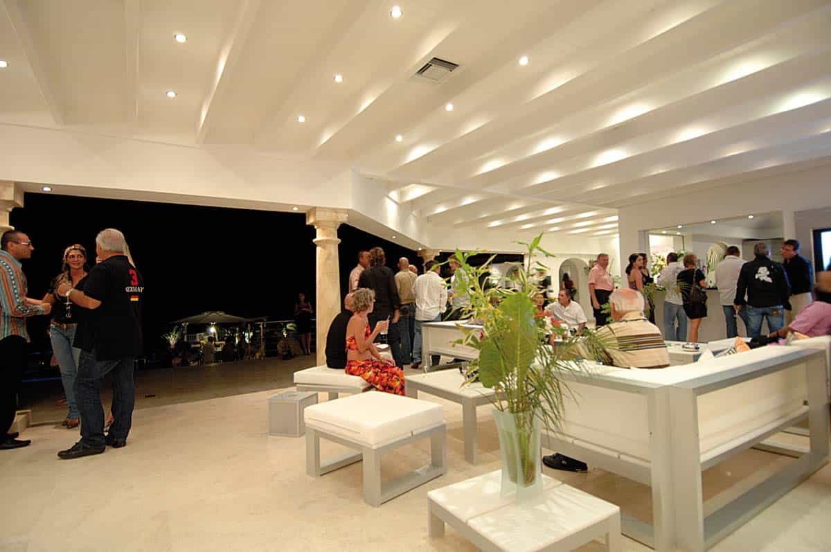 Elegant outdoor event setup at Sandyline Estate, Terres Basses, St. Martin