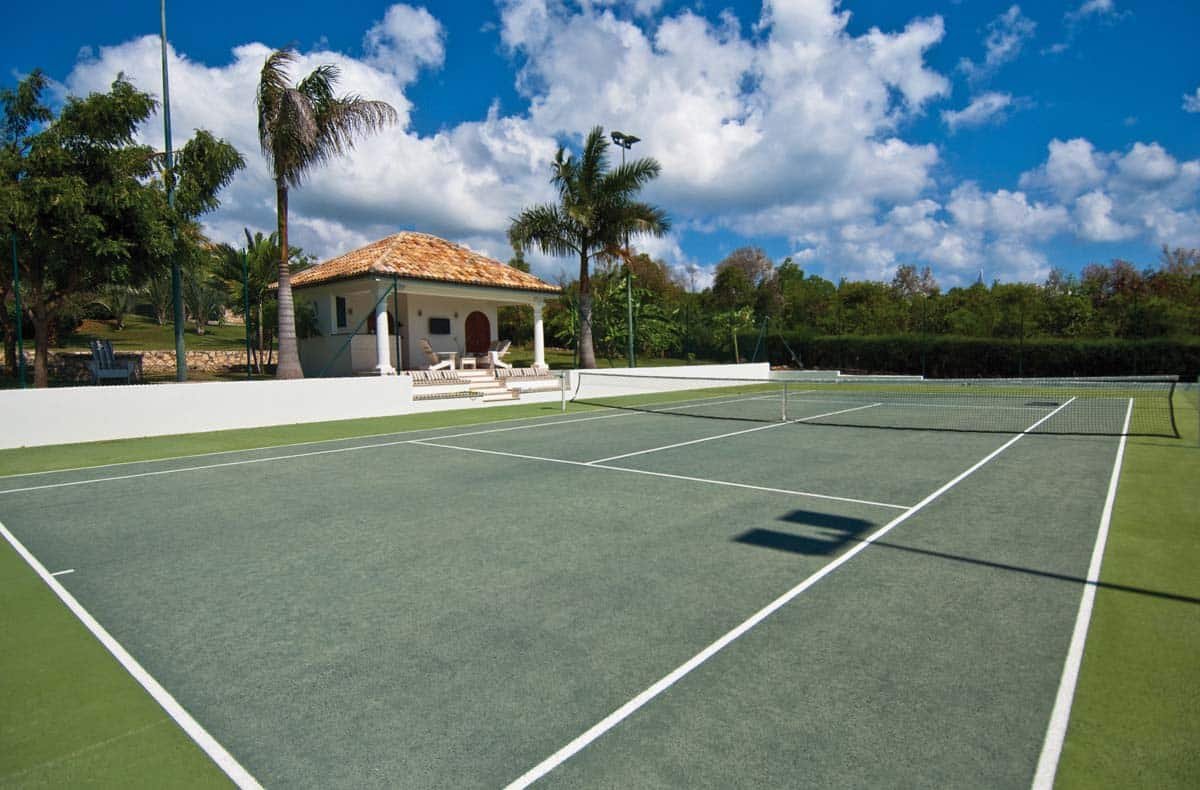Tennis court at Villa Sandyline in Terres Basses, St. Martin