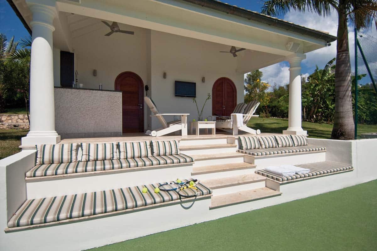 Tennis court at Villa Sandyline in Terres Basses, St. Martin