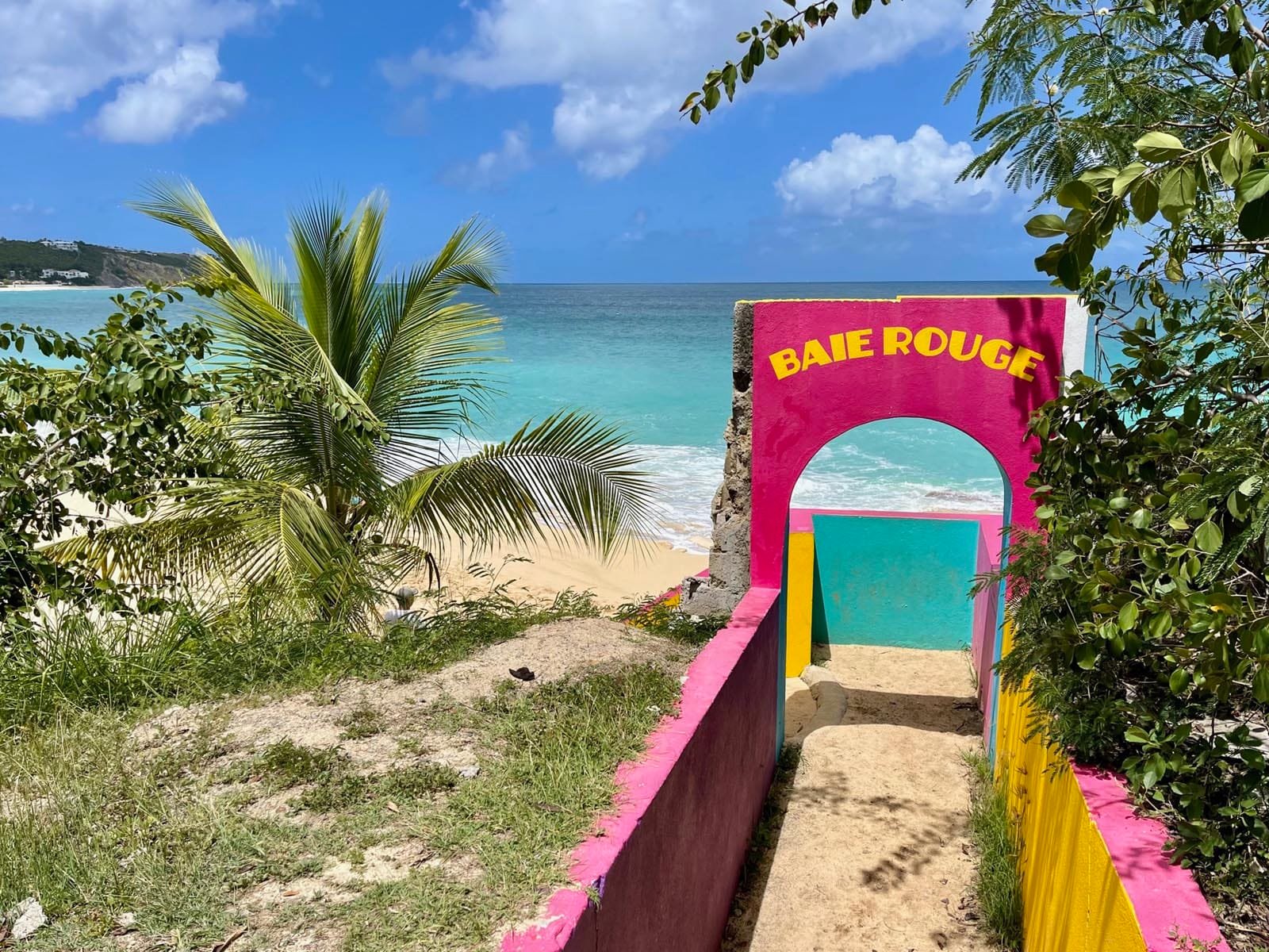 Baie Rouge - Red Bay in Lowlands - Terres Basses, the softest sand in St Martin