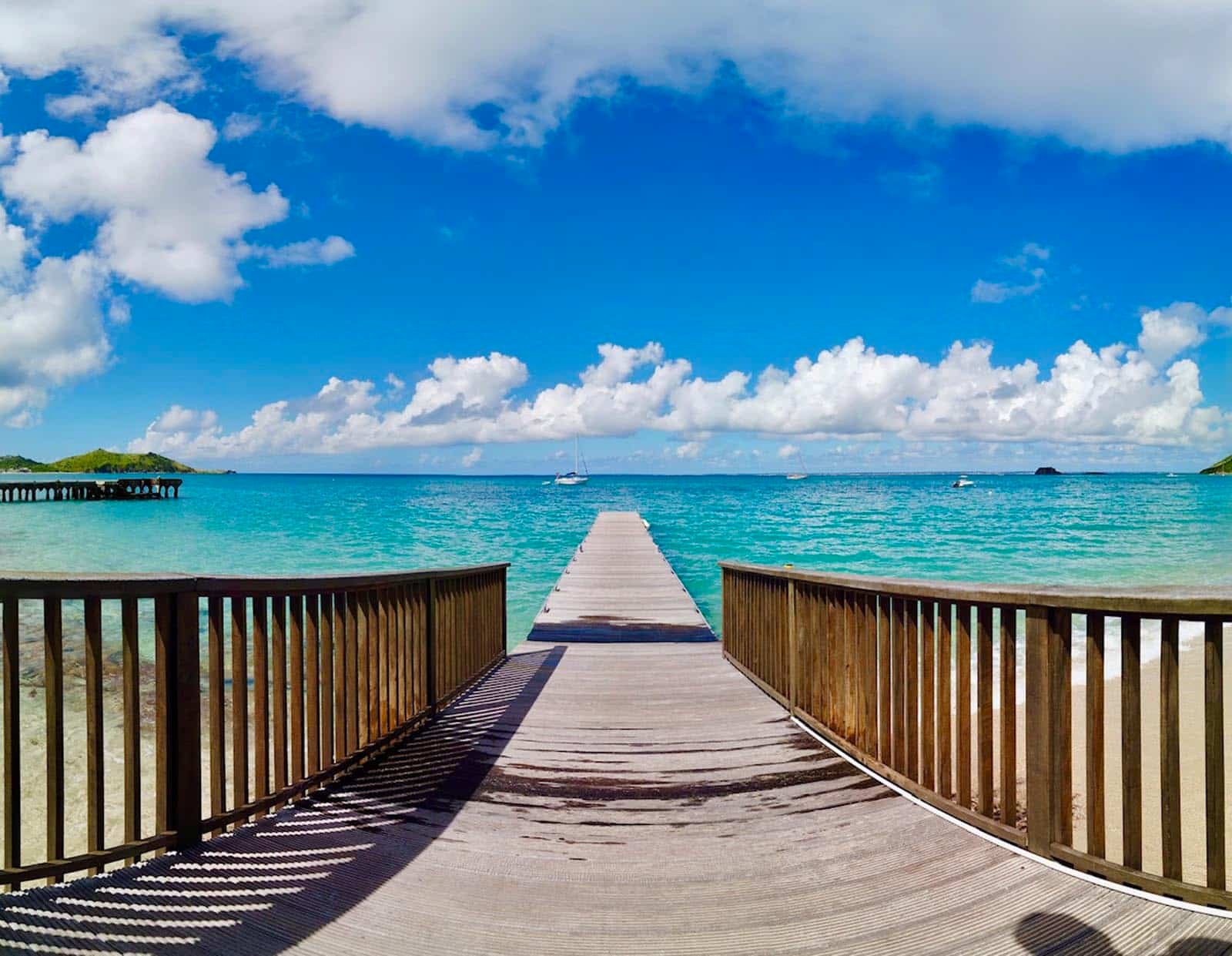 Grand Case Beach - Wooden Dock - White sandy beach, Rainbow Cafe, Le Temps, Captain Frenchy