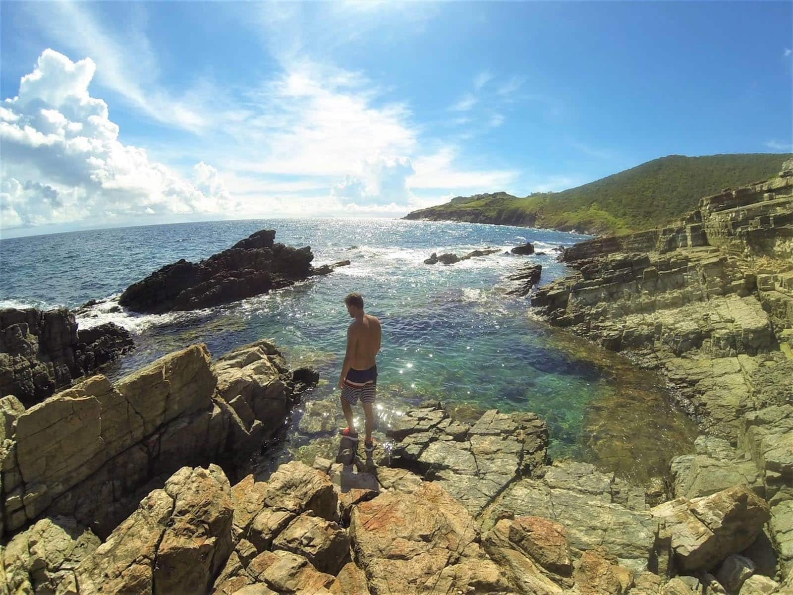The Natural Pool is found between Back Bay and Guana Bay, reachable by a 20 - 30 min hike. 