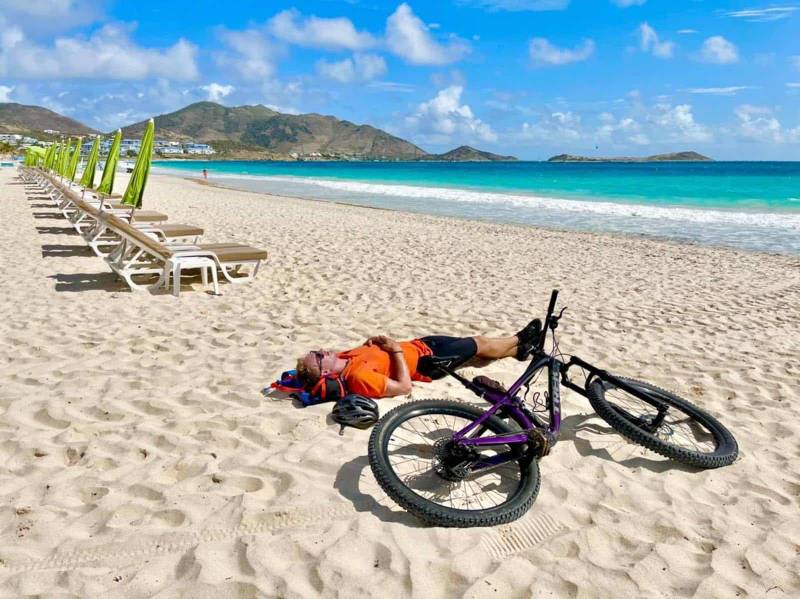 Orient Bay - beautiful white sand and lots of beach bars