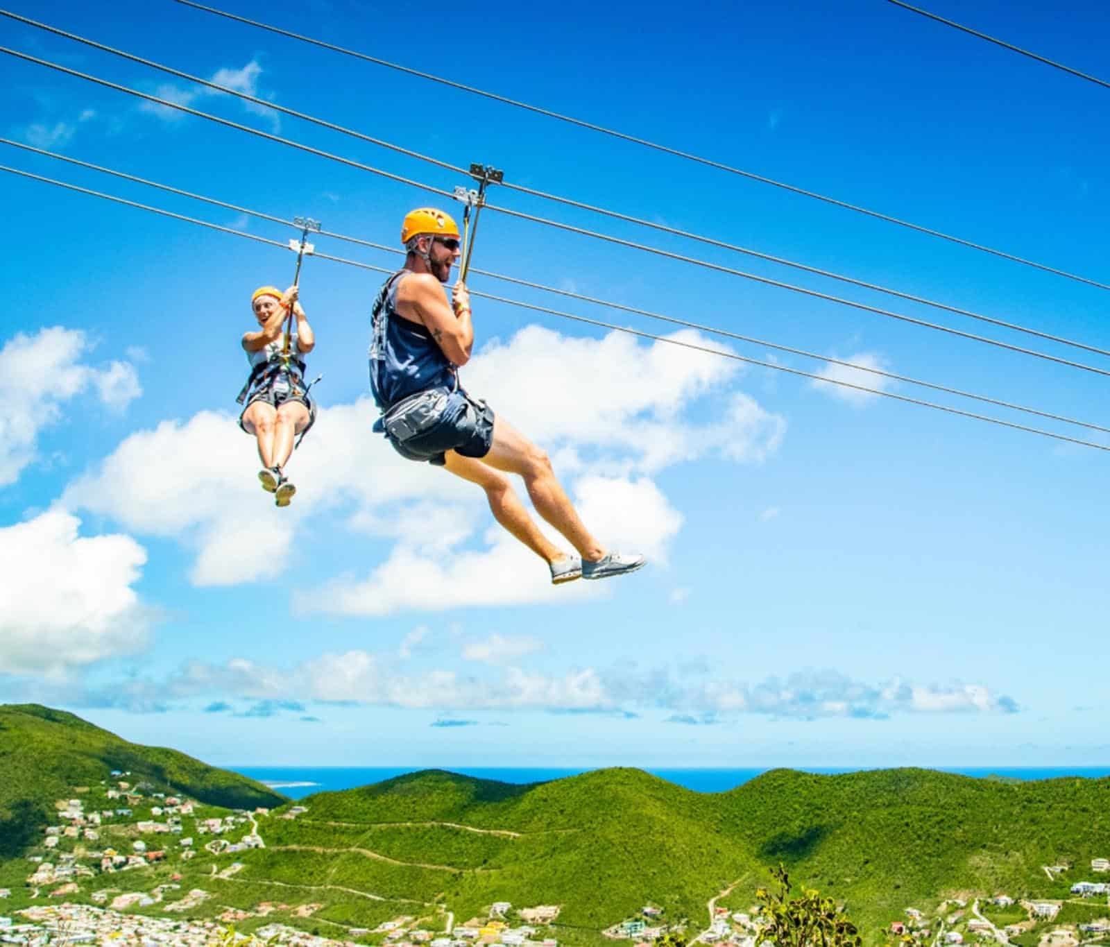 The Flying Dutchman Zipline - Steepest zipline in the world in Caribbean St Martin