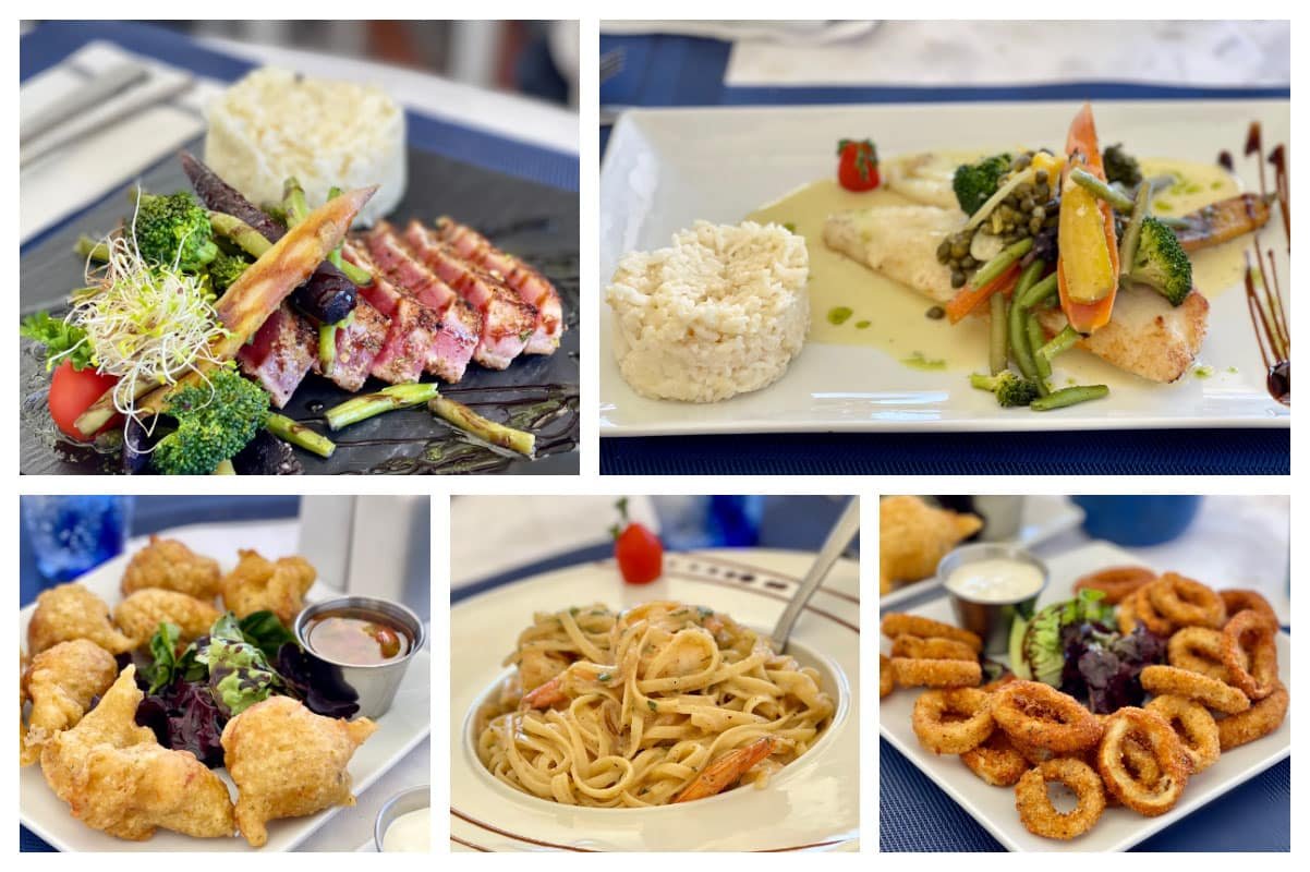 Le String Beach – Tuna Steak, Triggerfish Filet, Akra – Saltfish fritters, Seafood Pasta, Octopus rings S Le String Beach - Tuna Steak, Triggerfish Filet, Akra - Saltfish fritters, Seafood Pasta, Octopus rings S