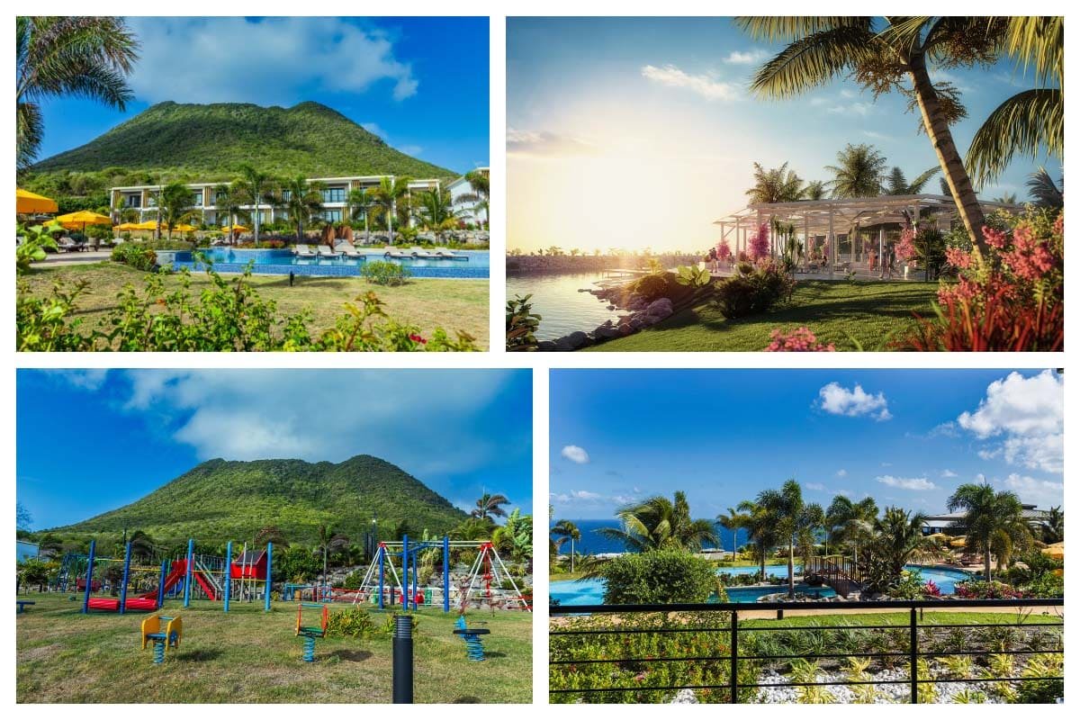 Golden Rock Playground for kids, beautiful garden and pool view