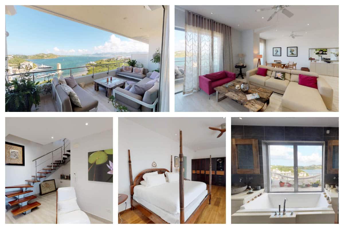 Moonrise - 2 Bedroom Condo in Blue Mall overlooking Porto Cupecoy Marina, Lagoon