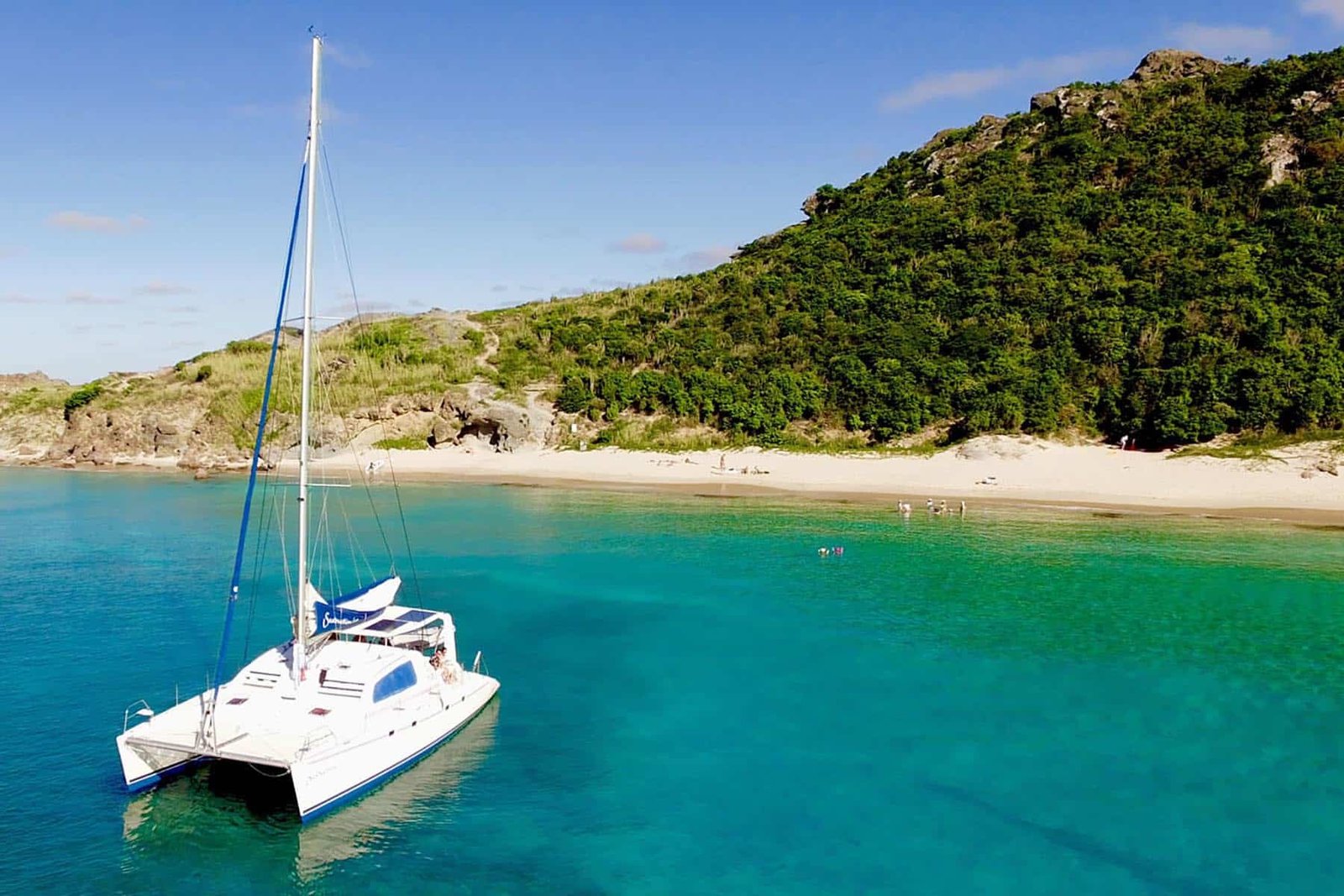 Fountain Pajot 50ft/15m is a great Catamaran in St Martin, St Maarten, SXM for large groups up to 28 people!