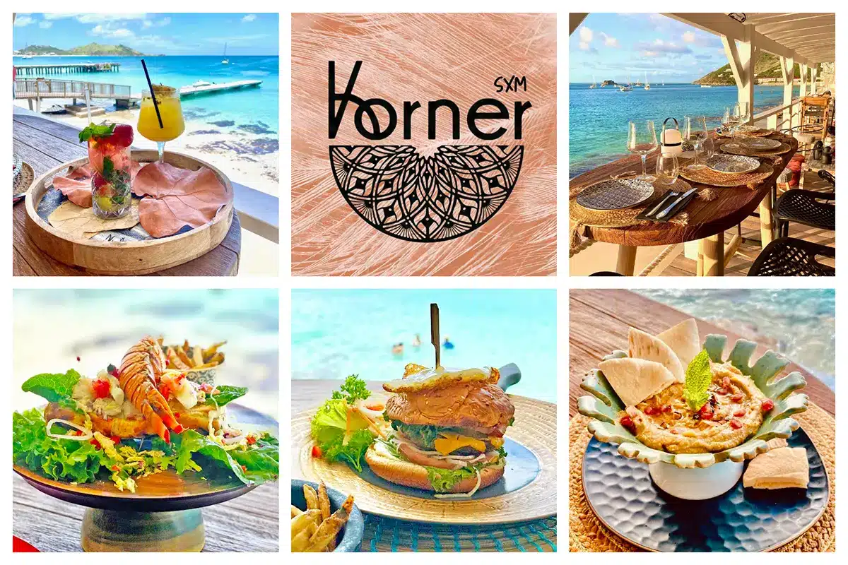 Korner SXM in Grand Case - Home of the Best Lobster Roll, Beach View, Lounge and Cozy Restaurant