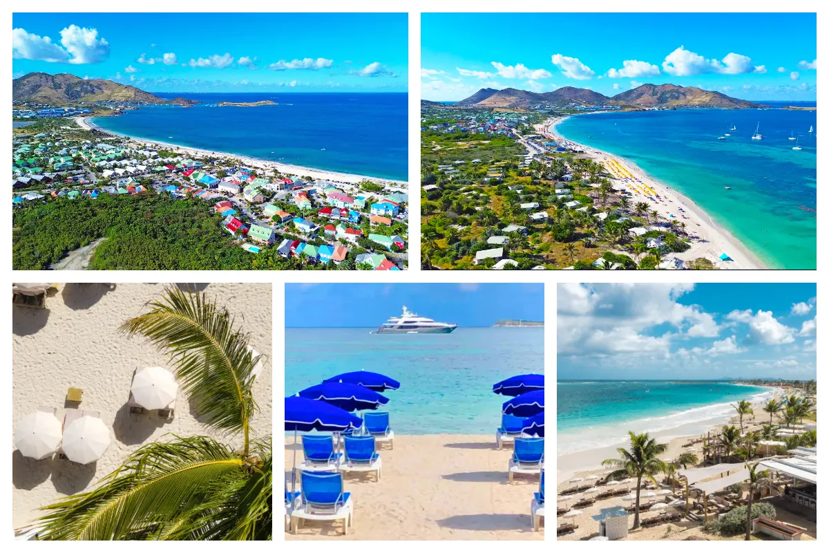 Orient Bay Beach – Best Beach in St. Martin – Modern, Upscale, Classy French Side of SXM Orient Bay Beach: upscale beachfront dining, turquoise waters, and vibrant ambiance.