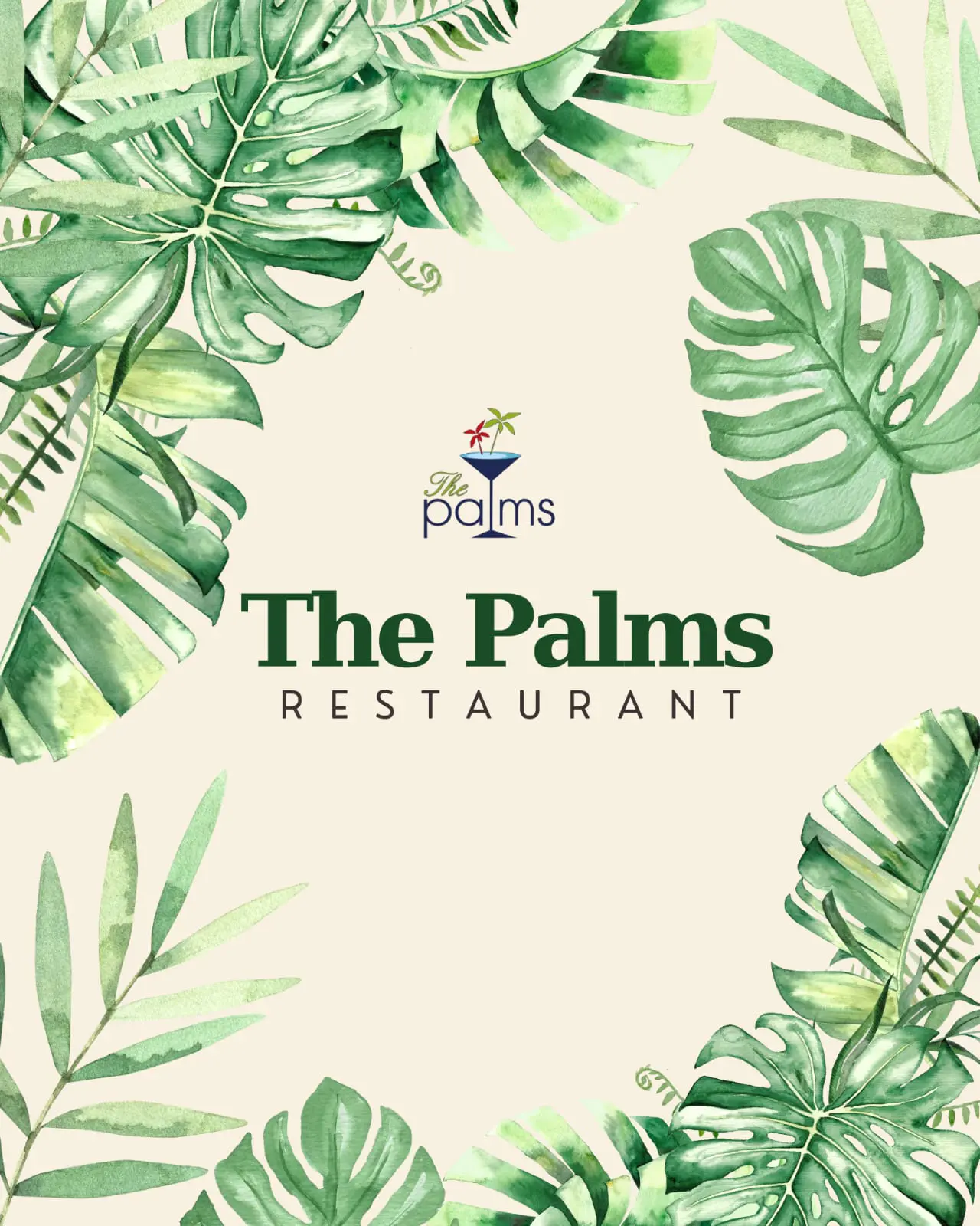 Menu the Palms Restaurant in Simpson Bay