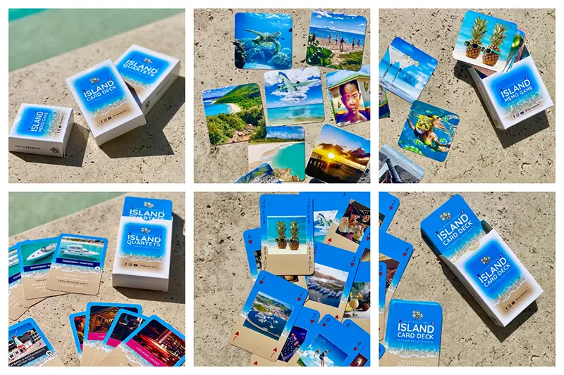 Gry wyspowe - Go Fish, talia kart wyspowych, SXM Pamięć, St Maarten Gry I