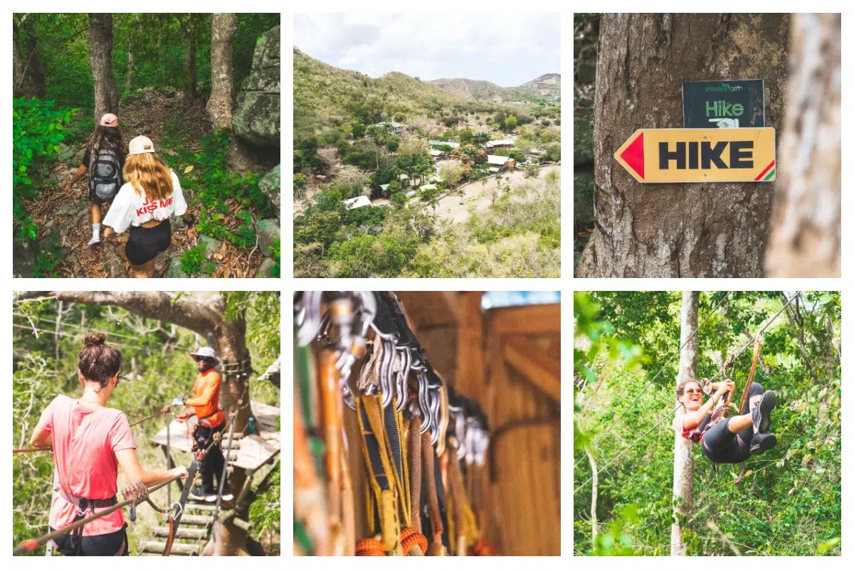 Hike and zipline at the loterie farm, Saint-Martin Loterie Farm zipline adventure in Rambaud, St. Martin—soaring through lush rainforest canopy
