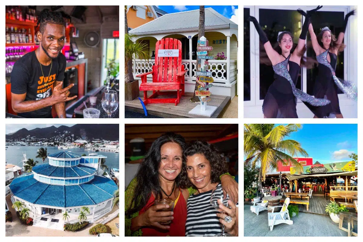 Simpson Bay nightlife: Nowhere Special Ladies Night, Broadway Dinner Show at Topper's, DJ LTDC, and live music at Lagoonies