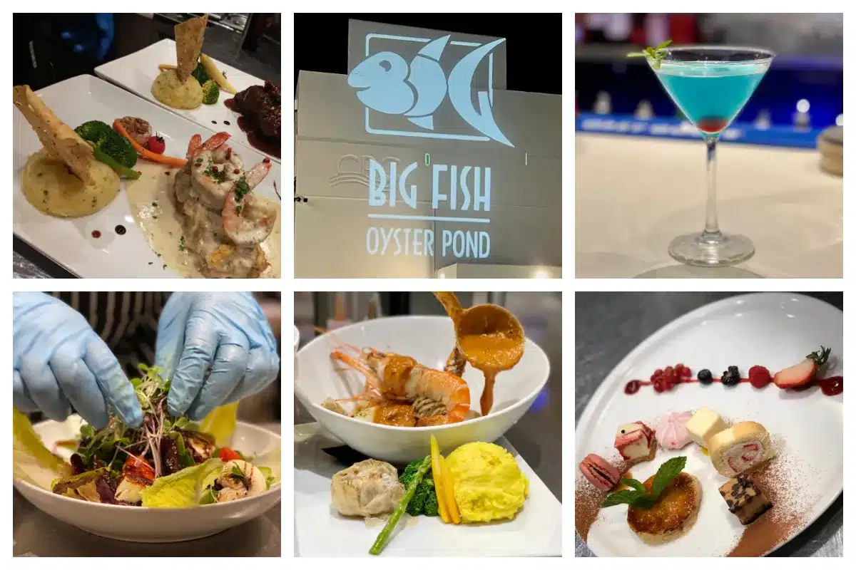 Big Fish – French Cuisine with touches of Indian and Caribbean, Classic Cadillac, Garlic 3 ways, Salad Big Fish - French Cuisine with touches of Indian and Caribbean, Classic Cadillac, Garlic 3 ways, Salad - Food