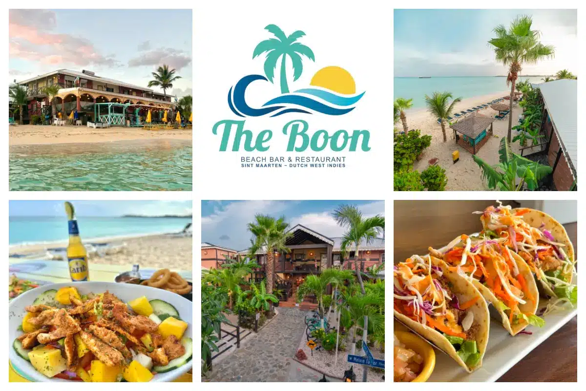 The Boon Beach Bar right on Simpson Bay Beach - Casual Resto, Great Food, Drinks, Complimentary Beach Chairs, and Music