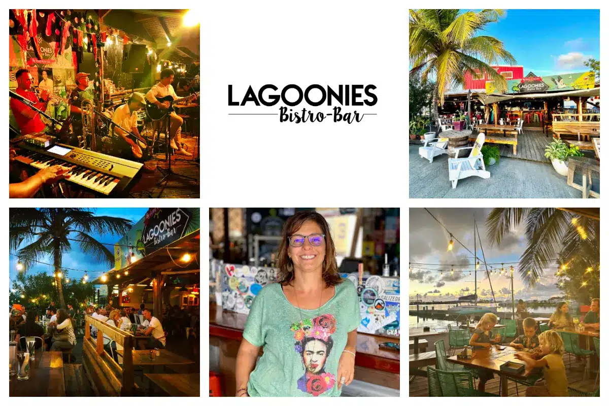 Lagoonies Bistro in Cole Bay, French style bar and restaurant at the Waterfront