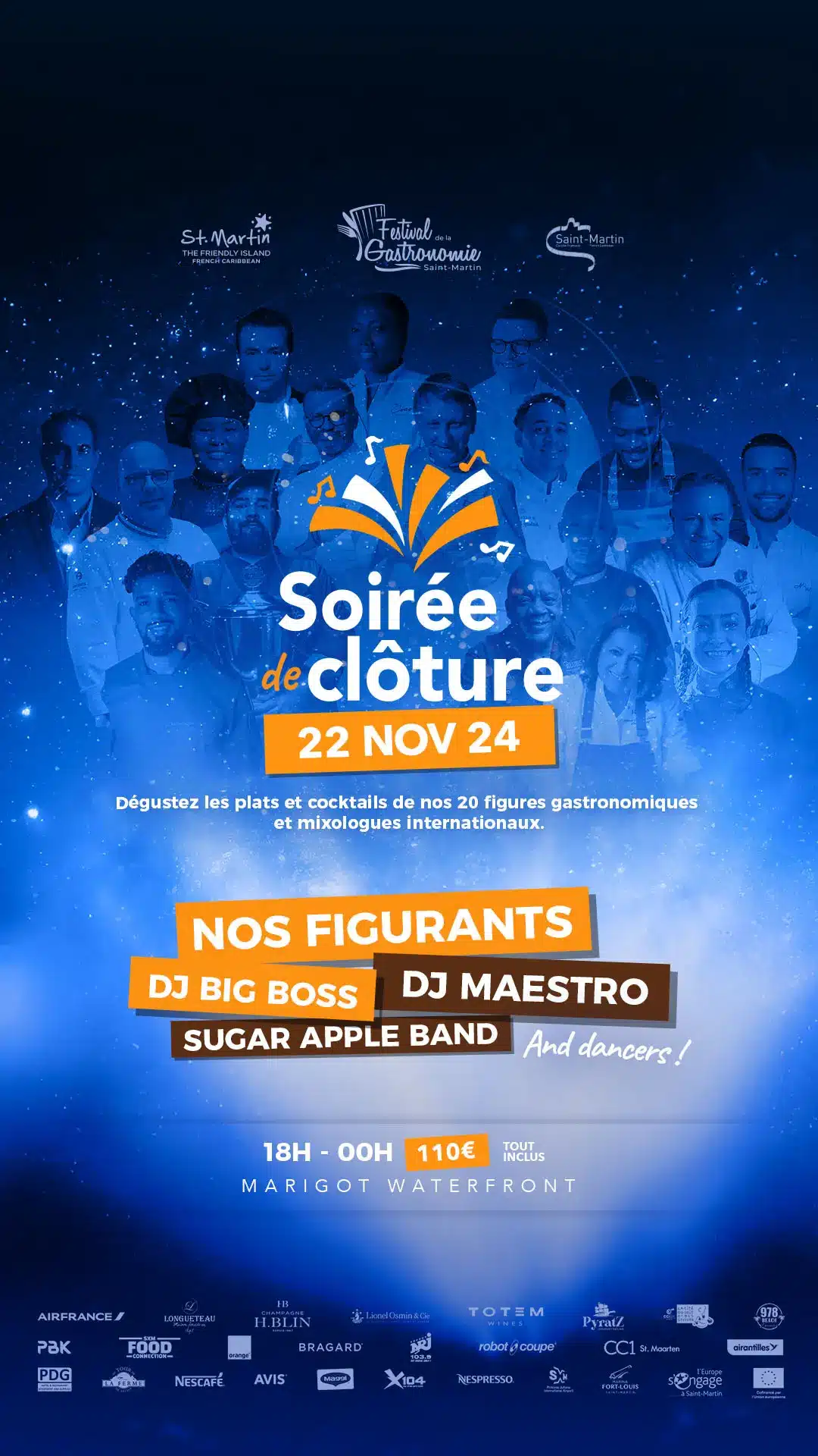 Festival de la Gastronomie 2024: Closing Night at Marigot Waterfront on November 22, featuring international chefs and mixologists