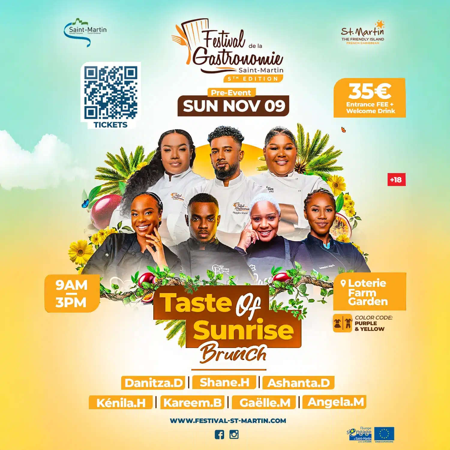 4×5 TASTE SQUARE 4×5 TASTE event poster – mini-meal tasting experience at the Festival de la Gastronomie, Saint-Martin