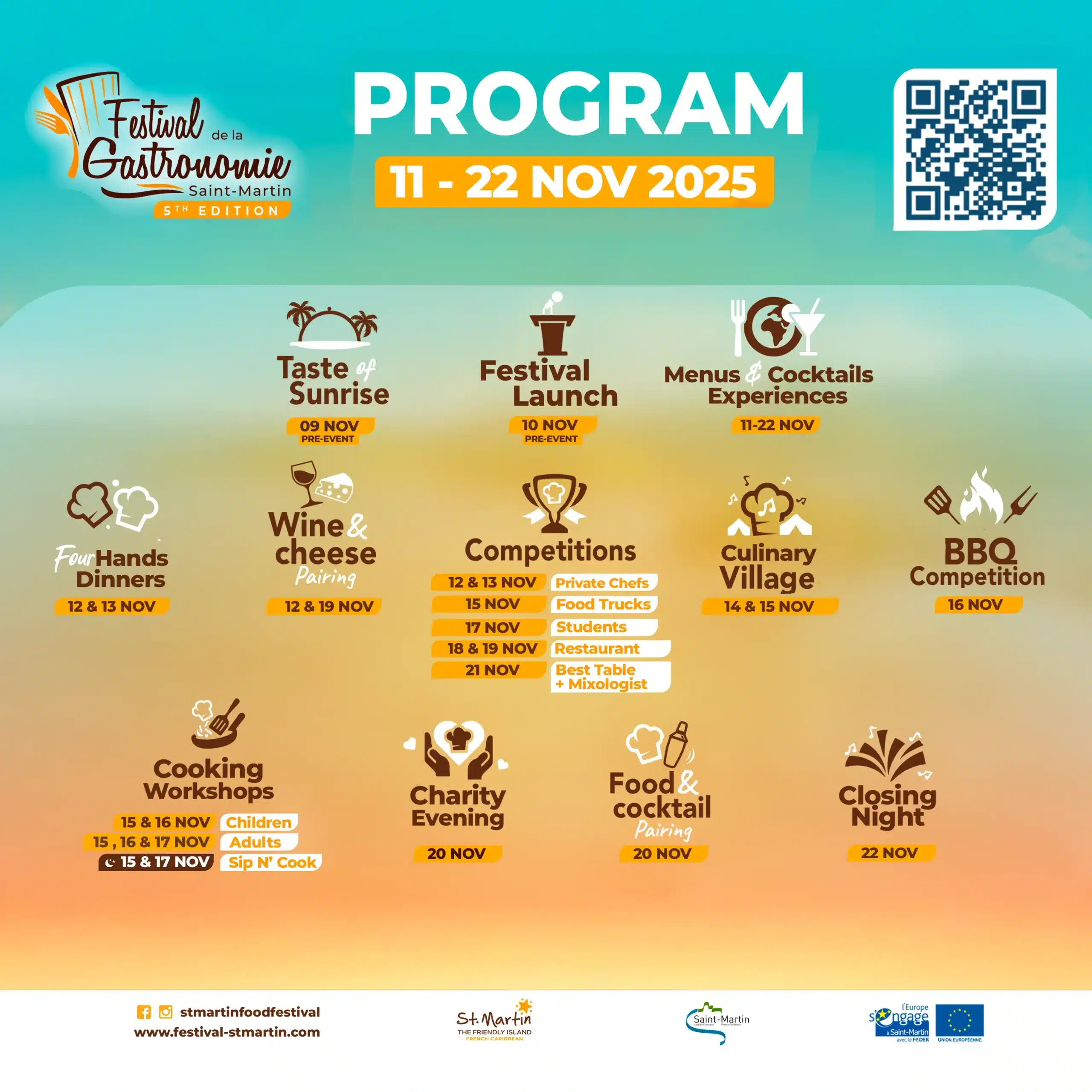 Programme SQUARE event poster – St. Maarten festival schedule