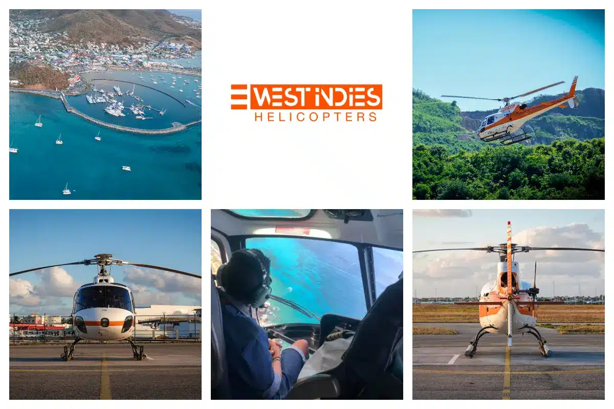 West Indies Helicopter leaving from Grand Case in SXM