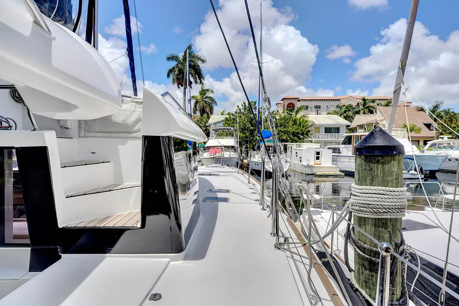 Amari Lagoon 450S sailing catamaran on bright blue water off St. Maarten