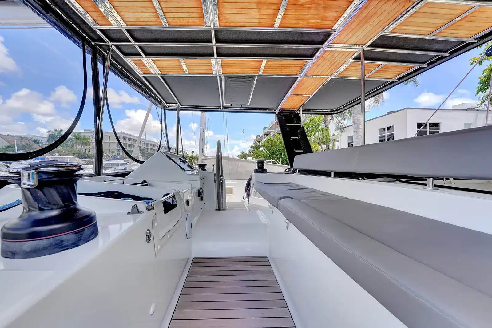 Amari Lagoon 450F sailing catamaran gliding near St. Maarten