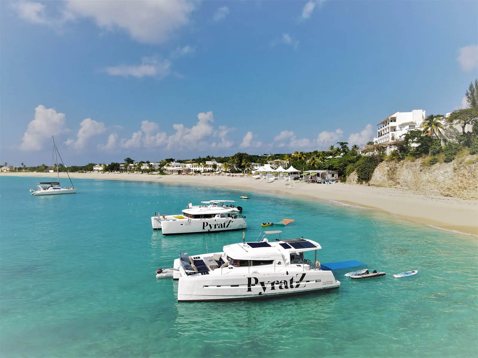 Pyratz Ever Glorious 45FT Bali catamaran docked in Simpson Bay, St. Maarten