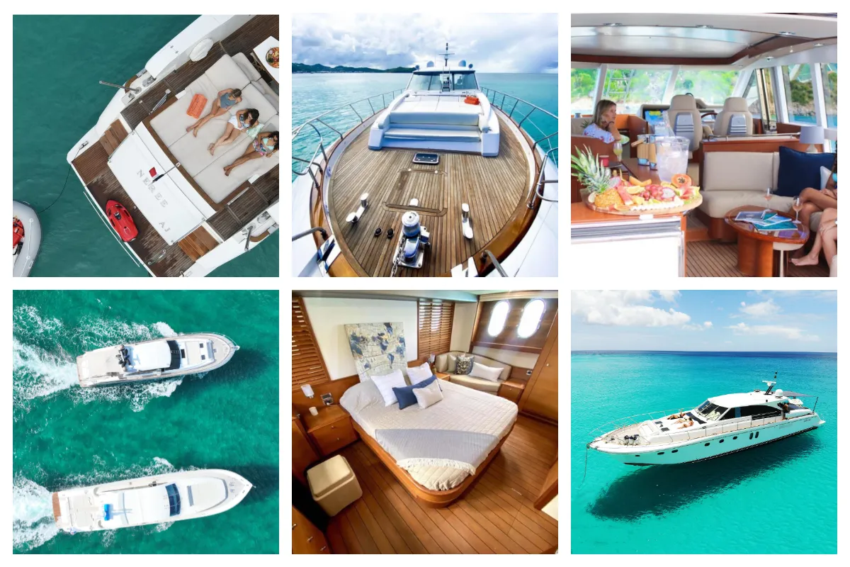 Caribbean Marines -Powerboat / Yacht charter St. Martin / St. Maarten: Caribbean Marines -Princess V53 - 55ft, Specifications: - Builder: PRINCESS - Model: V53 - Year: 2006 - Type: Open - Dimensions: 16m 36 x 4m47 - Engine: VOLVO D12 800 - Power: 2x 775HP - Cabins: 3