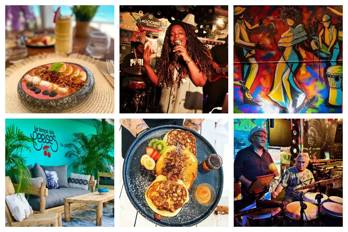 Saturday BBQ on the Beach at Le Temps des Cerises, Drums at Lagoonies, Breakfast at Rainbow Saturday BBQ on the Beach at Le Temps des Cerises, Drums at Lagoonies, Breakfast at Rainbow