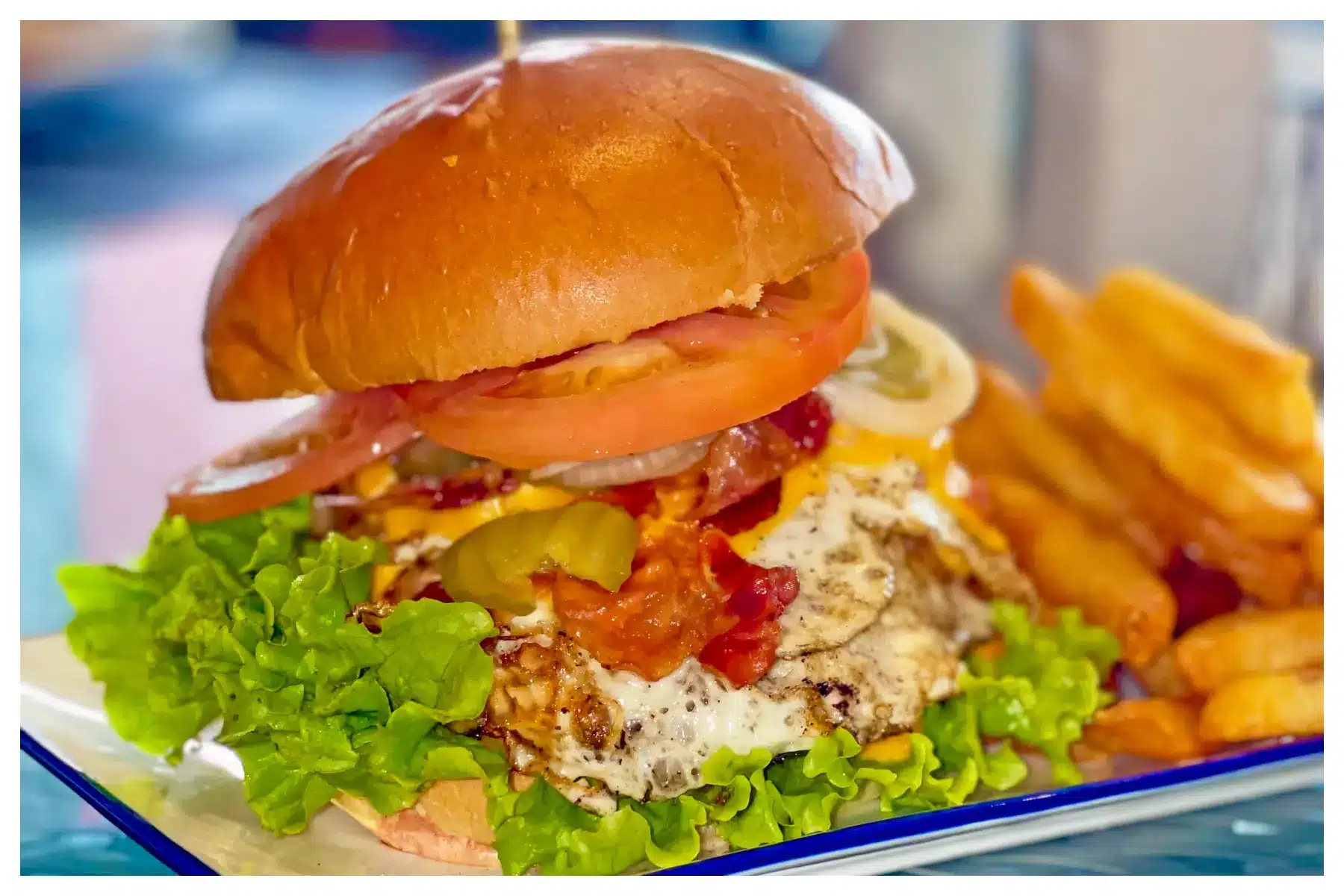 Tropics Beach Bar in Grand Case - Amazing Loaded Burger