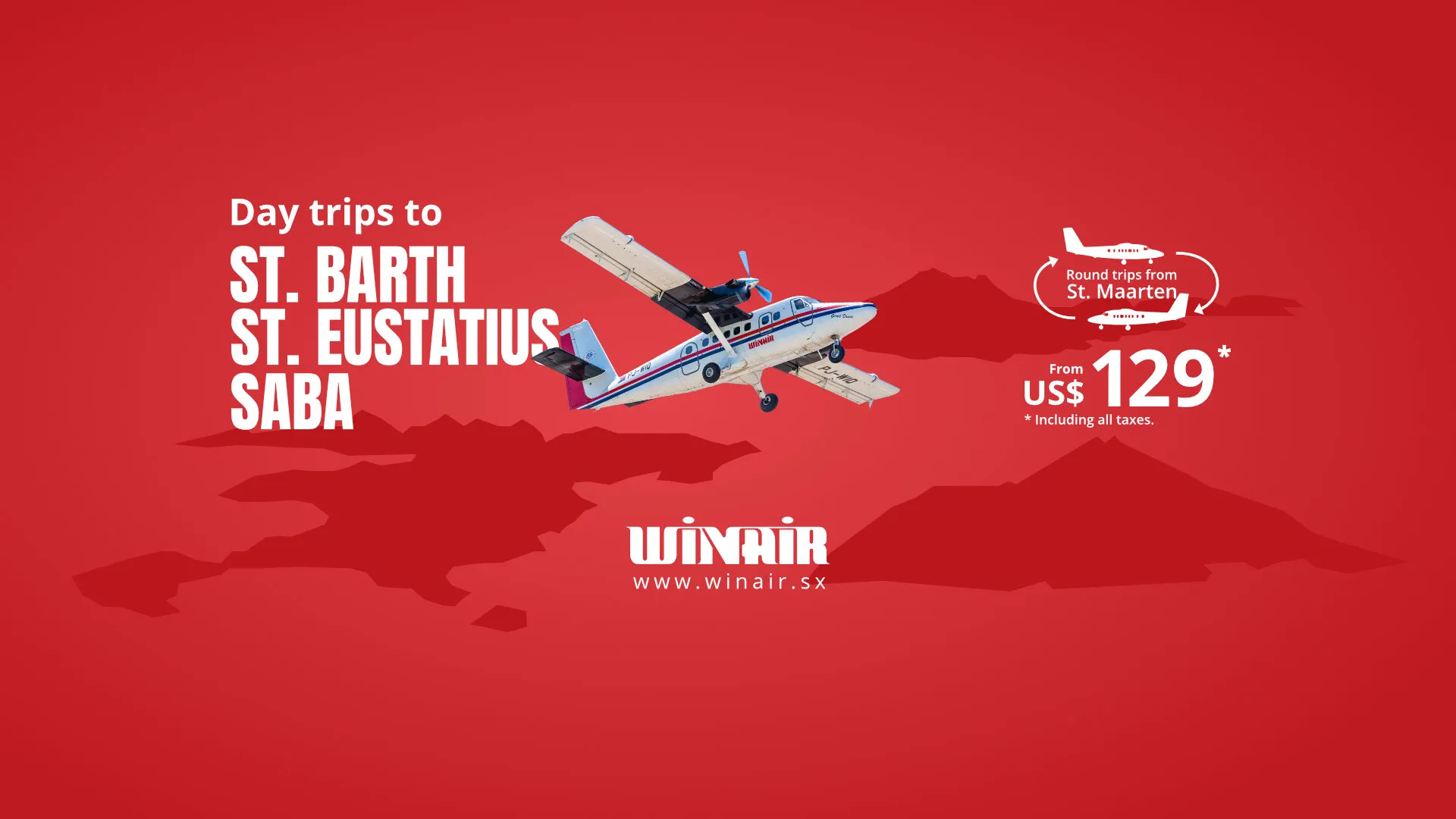 Winair offering flights to St Barth, Statia and Saba from $129
