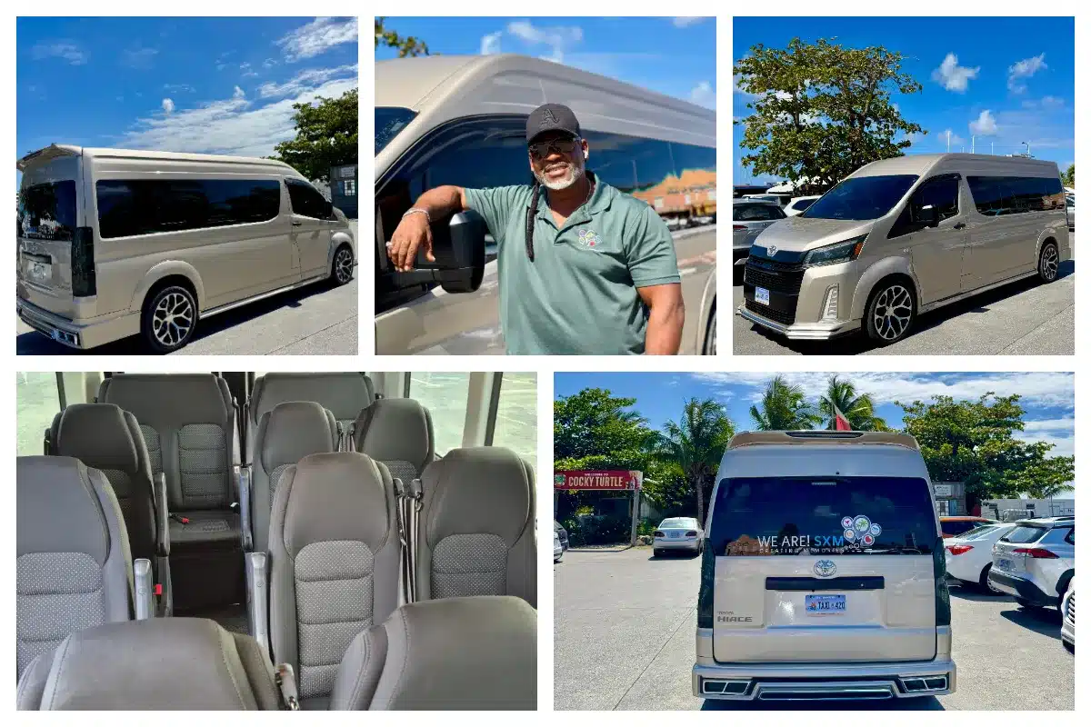 André - Taxi 97 - Toyota Hiace, Soundsystem, Screen, Paradise Cab - VIP Driver, Bodyguard
