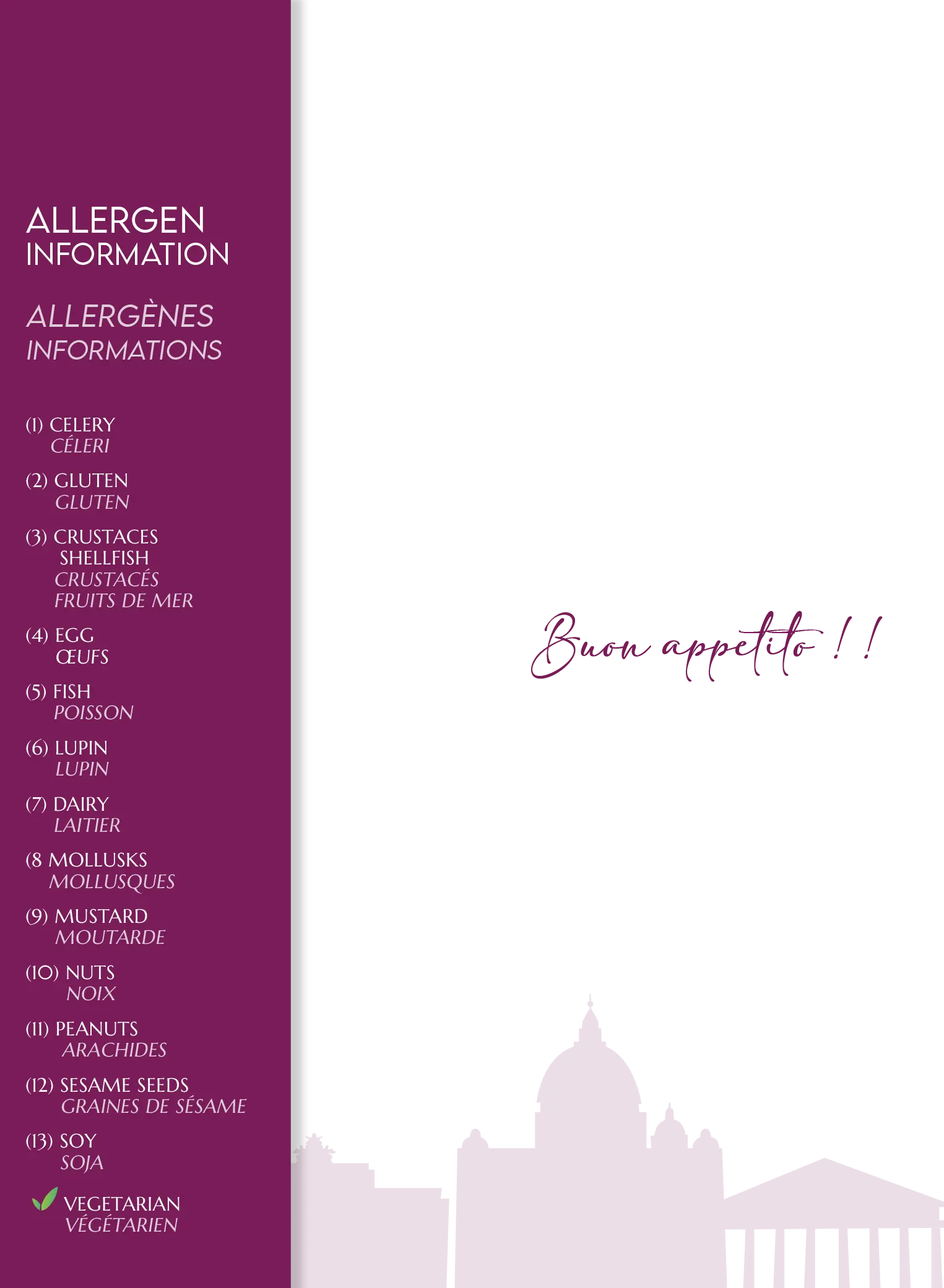 Spiga Grand Case allergy menu: gluten & lactose info, St. Martin.