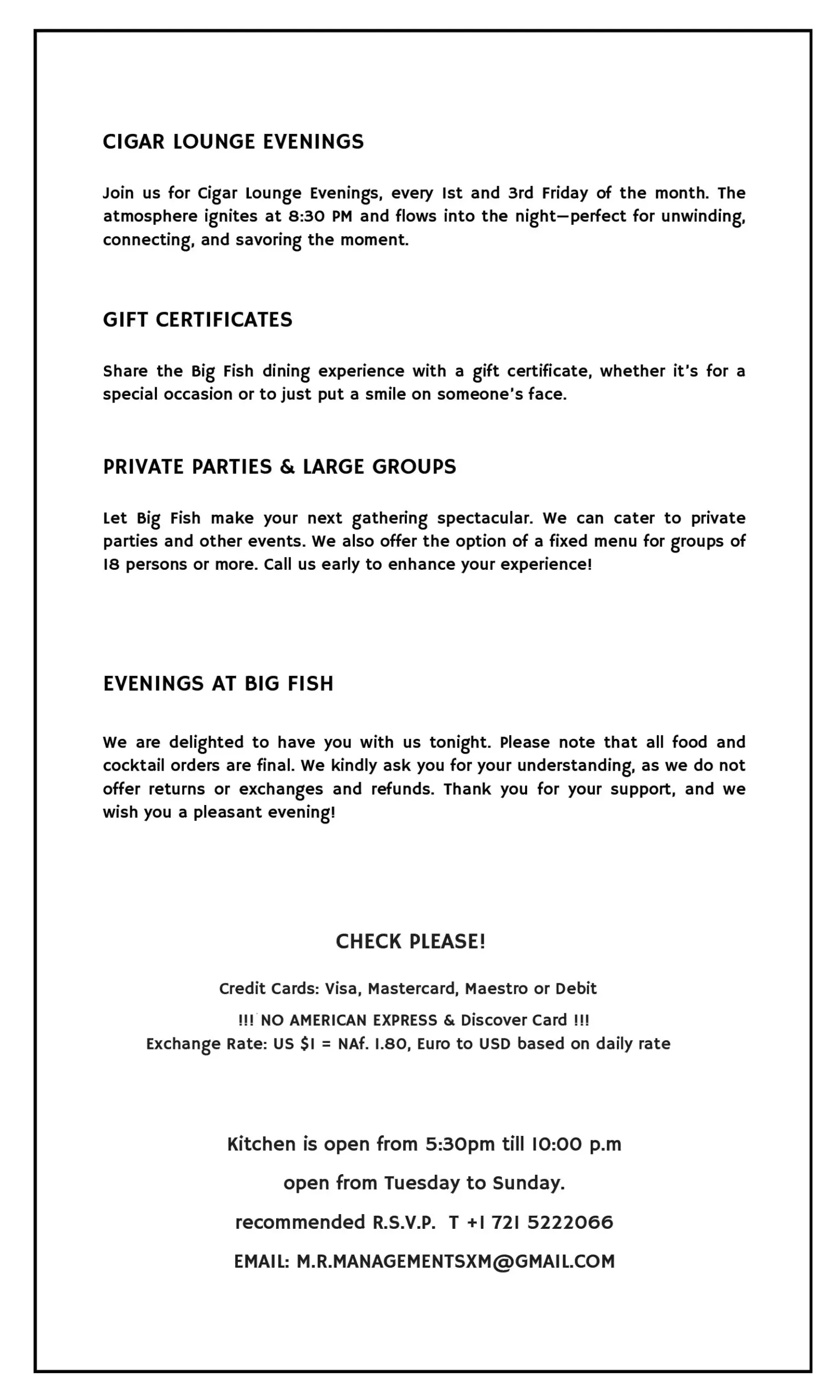 BIG FISH DINNER MENU 2025-6