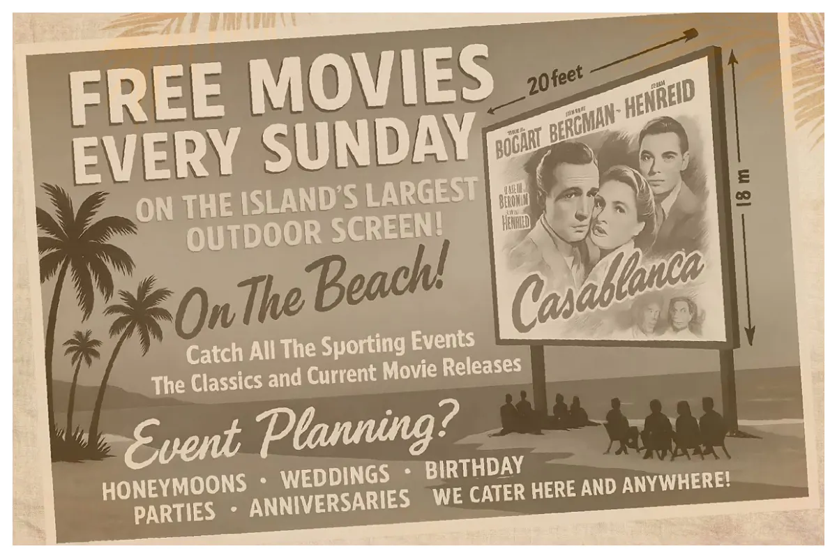 Bamboo Beach Largest 20m Screen in SXM - Sports Events and Movie Nights