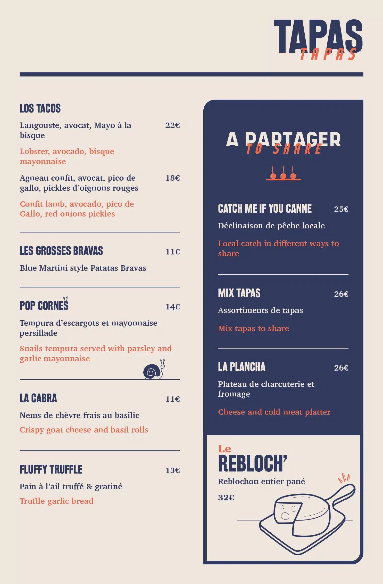 Blue Martini Menu-entier-Tapas
