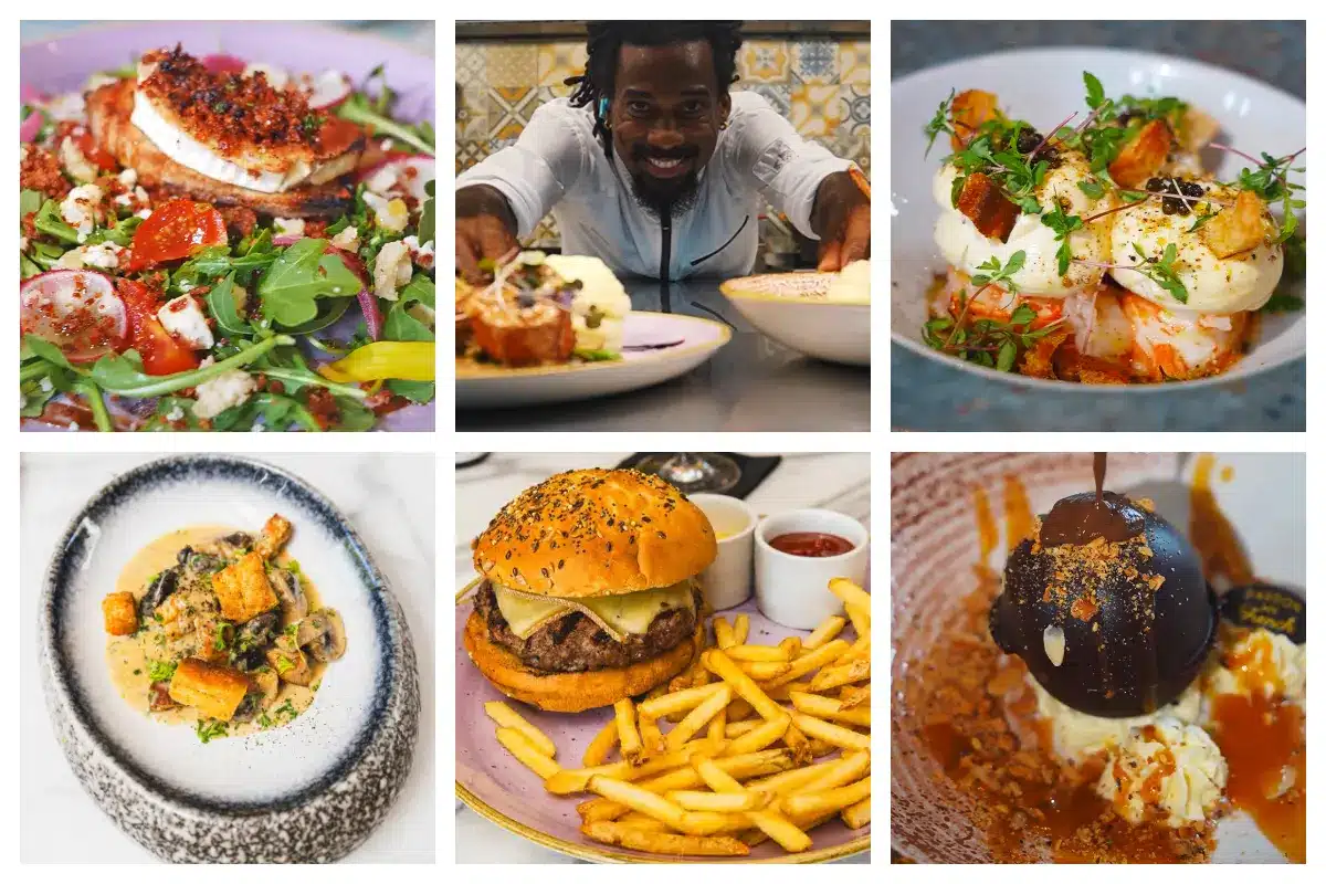 Pardon my French - Best Goat Cheese salad, Mussels, Sphere Chocolate Dessert