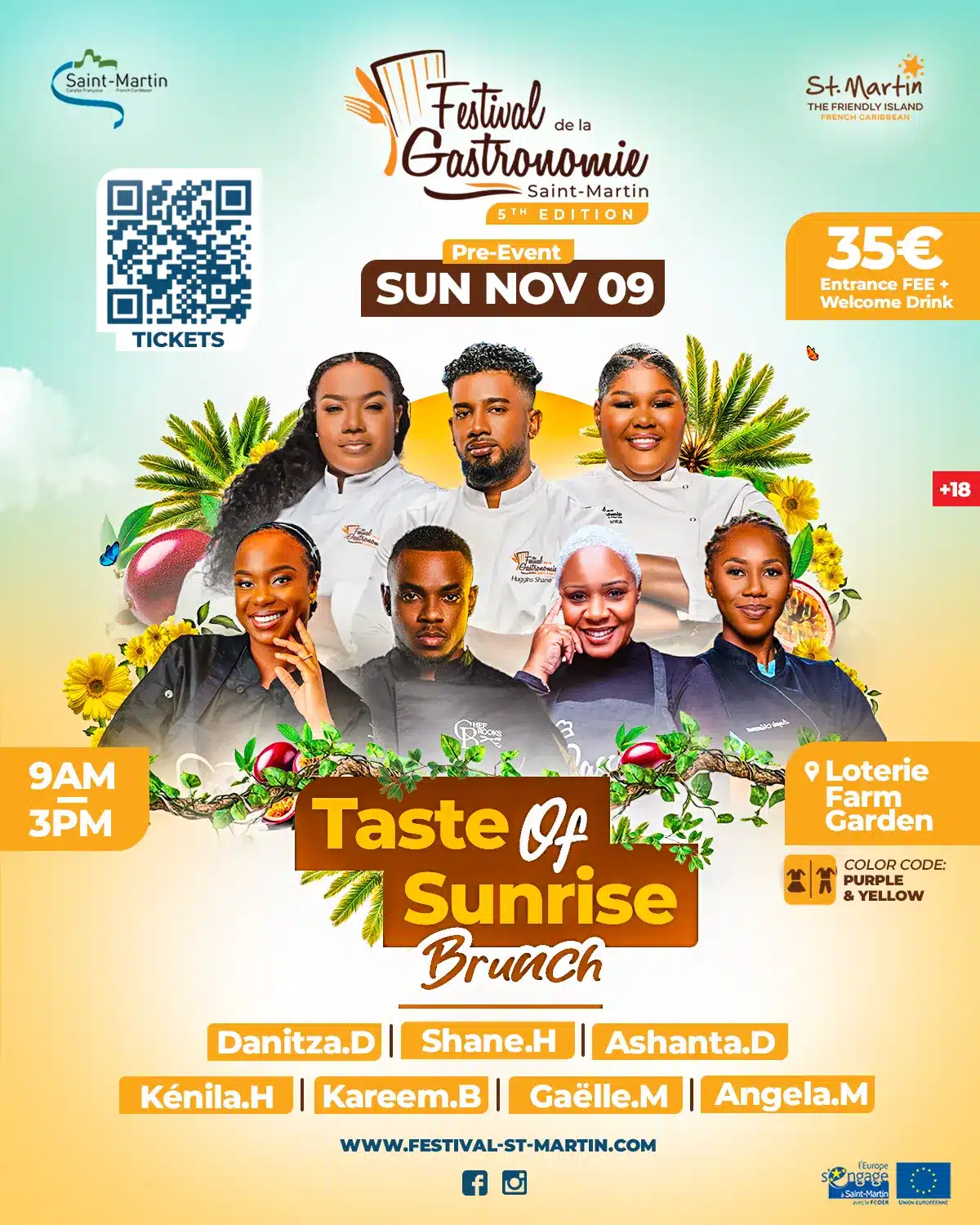 Promotional poster for ‘4×5 TASTE’ event, part of the Festival de la Gastronomie, Saint Martin