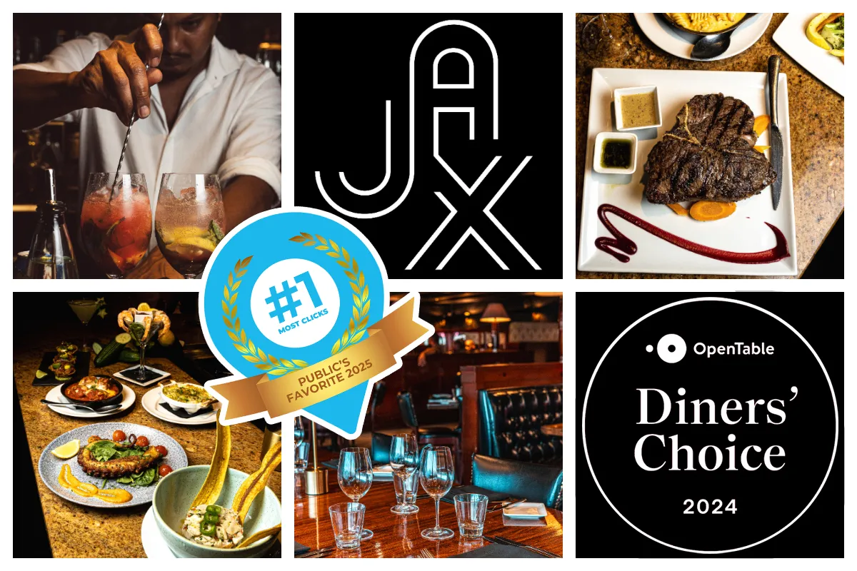 JAX Steakhouse & cocktail bar, located in Maho Village. Steaks, fresh seafood, exclusive cocktails in a Jazzy New York style atmosphere.