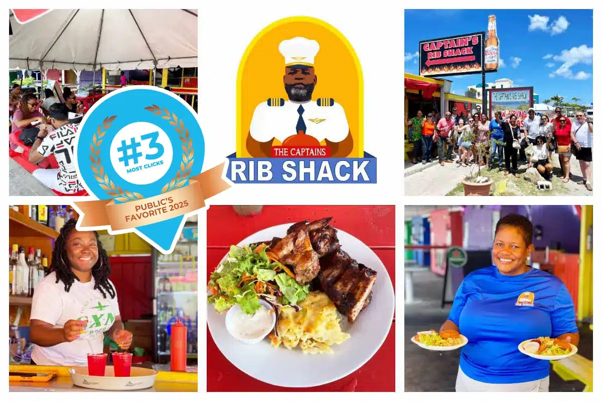 The Captains Rib Shack on Kim Sha Beach - Roadside BBQ Grill - Best Local food in Simpson Bay I