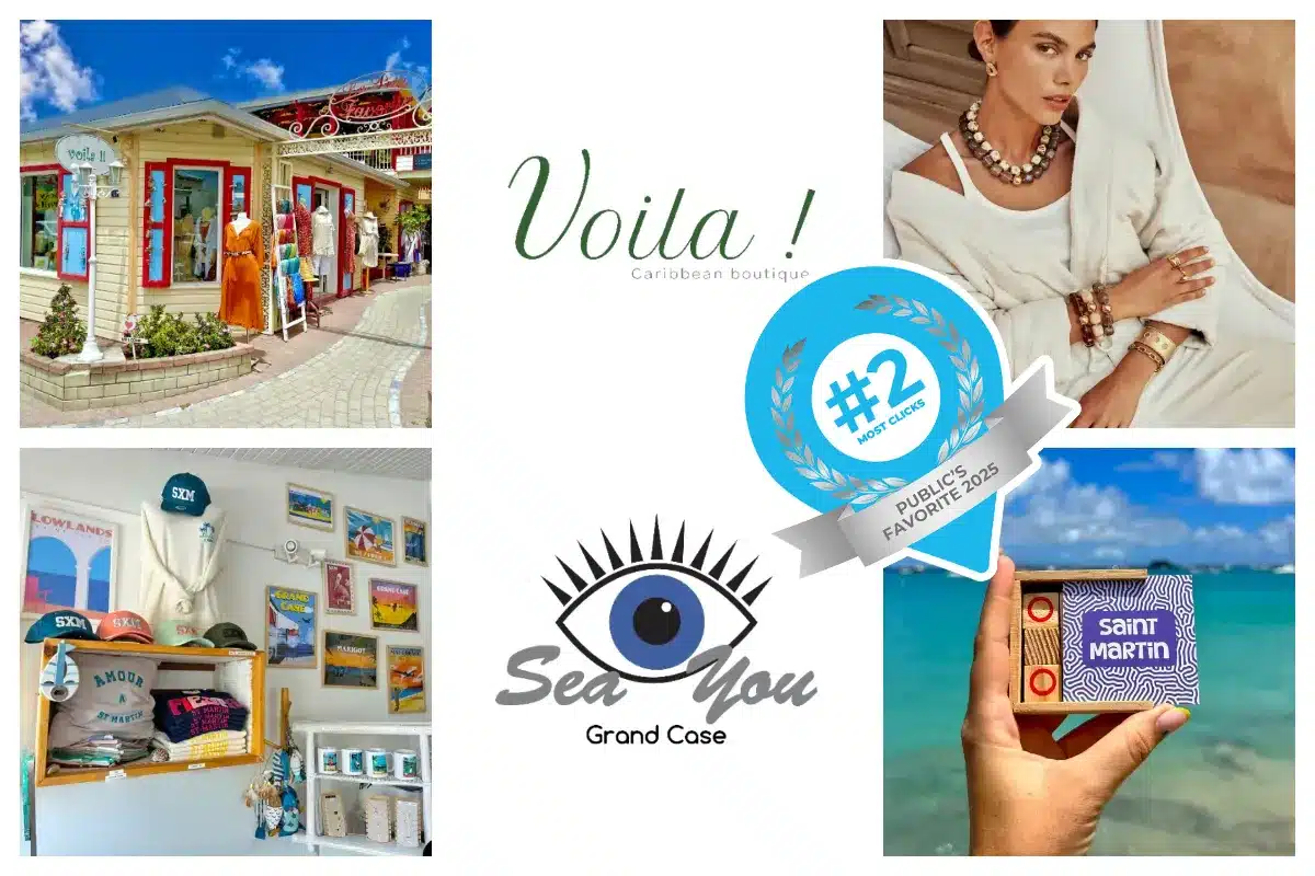 Voila Grand Case Boulevard - Beachwear, Light Dresses, Linen Shirts, SXM Bracelets, SXM Caps, Jewelry - St. Martin I