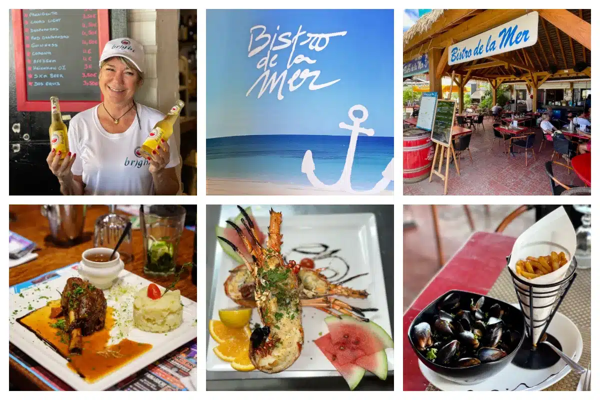 Bistro de la Mer in Marigot Bistro de la Mer in Marigot - Paula serving delicious Seafood, Pizza & French cuisine -Amstel Bright INTRO