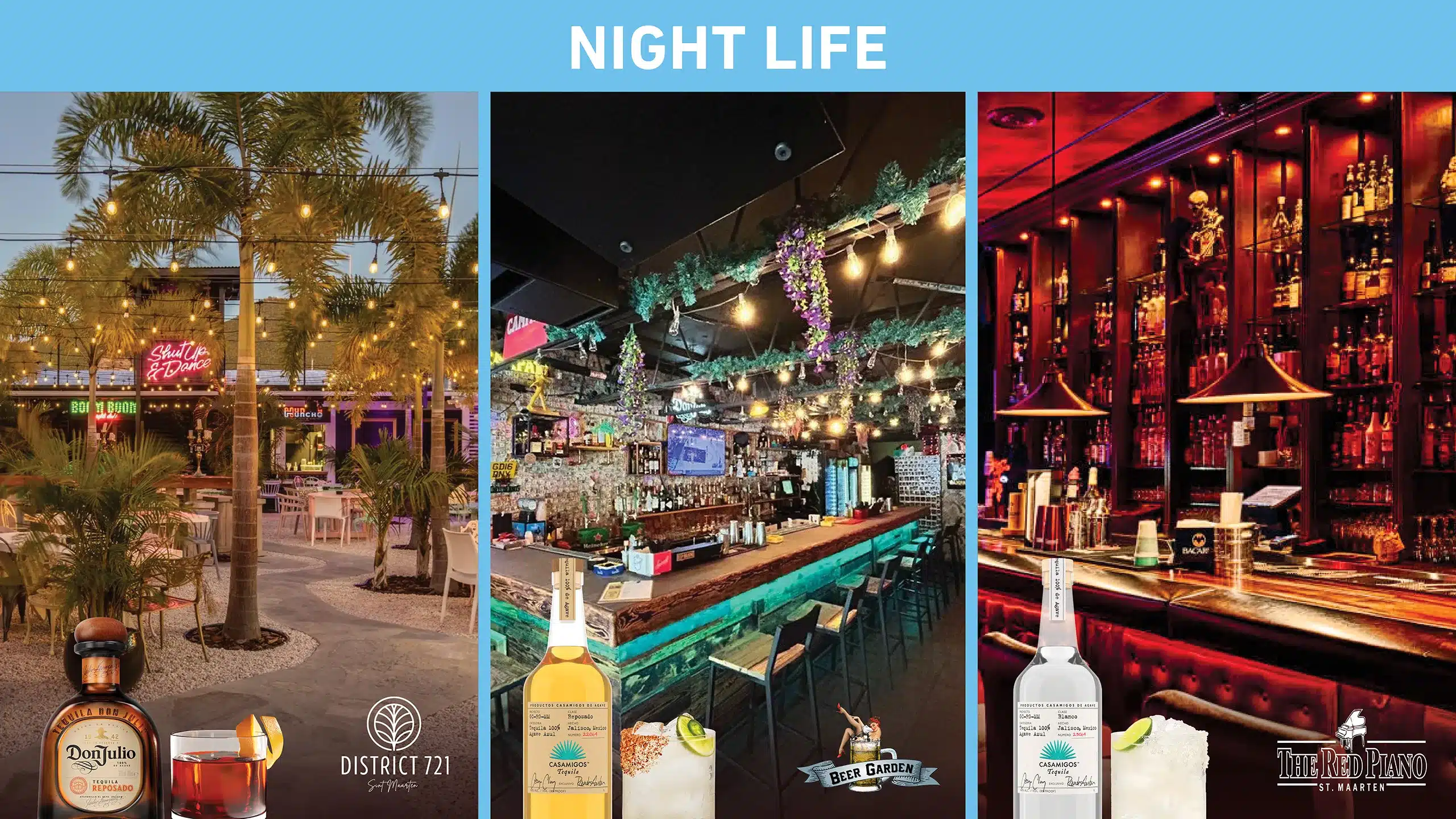 Cocktail promo nightlife banner advertising drinks in St. Maarten