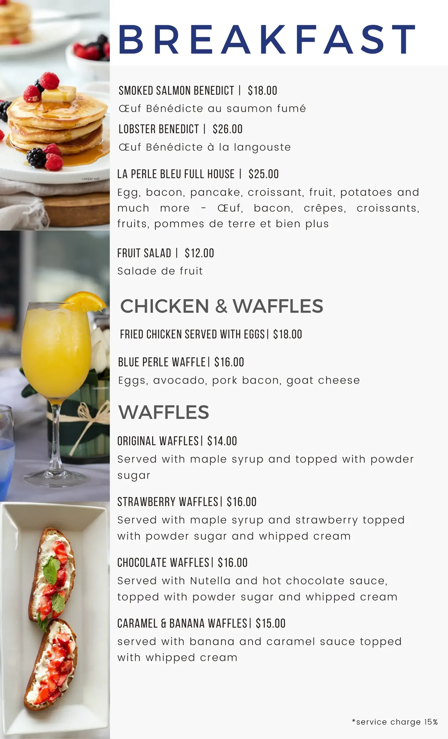 Le Perle Bleu Menu 2027 Breakfast