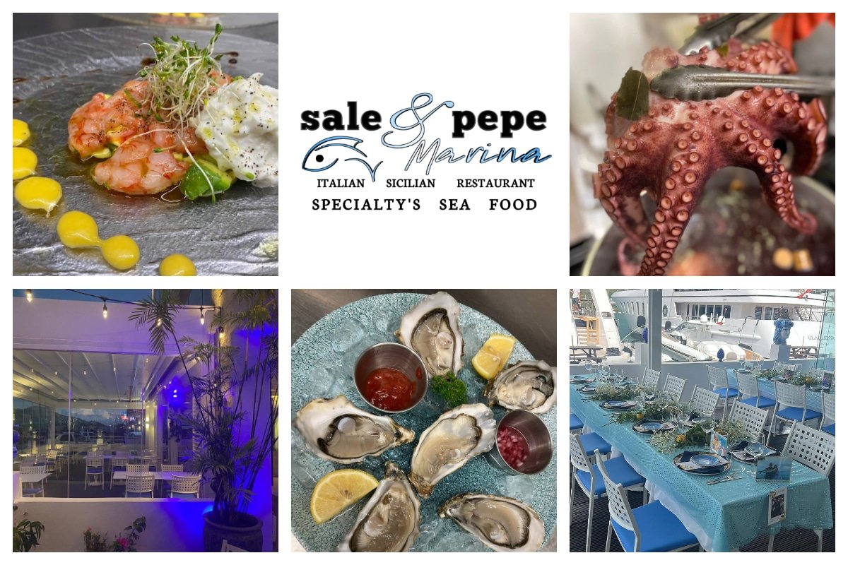 Sale & Pepe Italian Restaurante authentic Sicilian cuisine at Sale e Pepe in Simpson Bay, St. Maarten — fresh seafood, slow-cooked meats, Italian wines, and marina views.